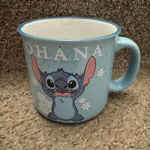 Disney Lilo & Stitch Ohana Means Family 20 Ounce Light Blue Coffee Mug